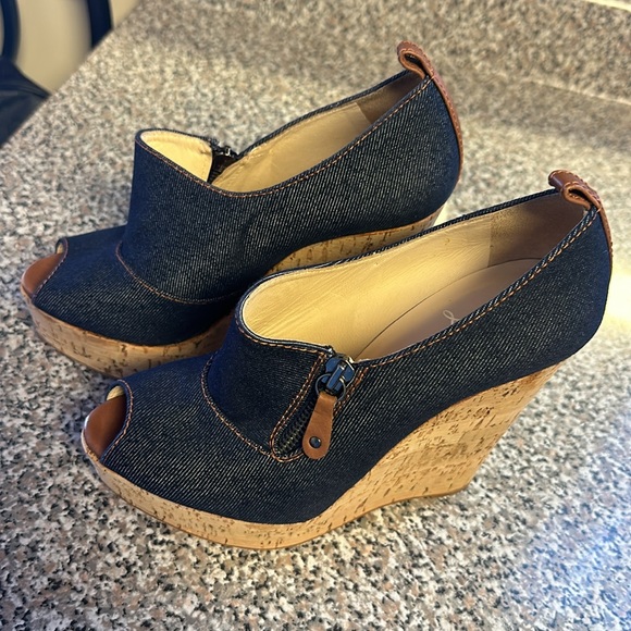 Blue Denim Christian Louboutin Wedges EU 38 - Picture 11 of 15